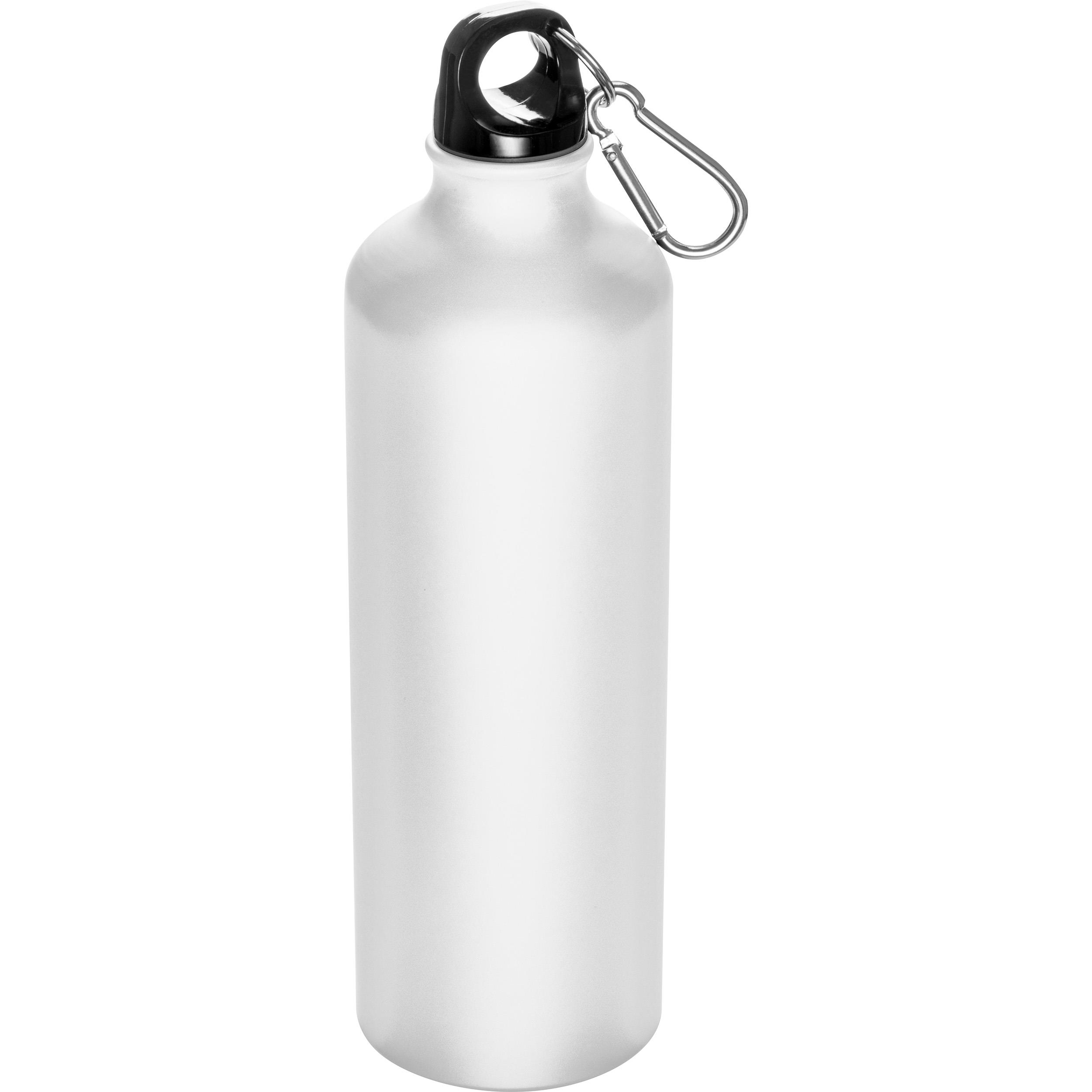 Trinkflasche aus Aluminium mit Karabinerhaken, 800 ml